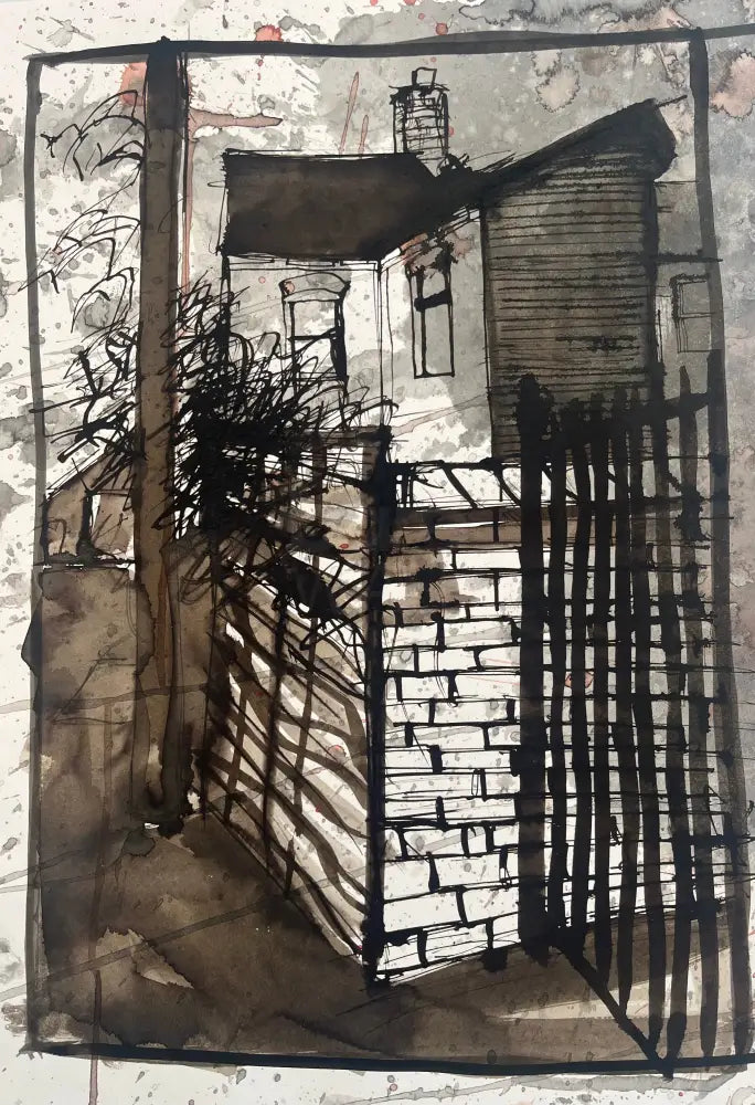 IPSTS038. Back Ally (Bricks) 2024 by Ian Pearsall Original Art from Barewall Art Gallery