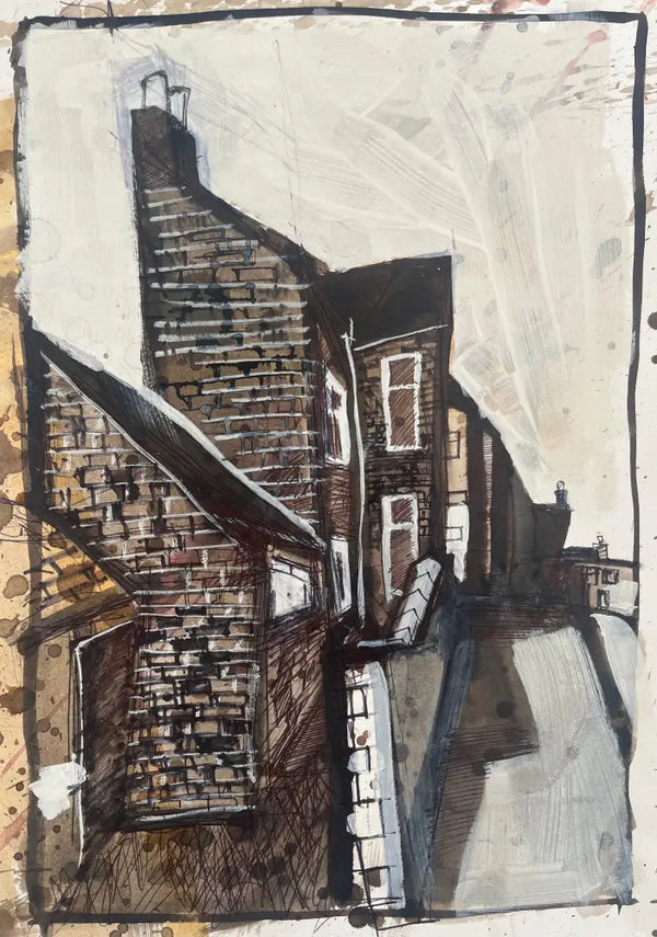 IPSTS044. End-of-Terrace 2025 by Ian Pearsall Original Art from Barewall Art Gallery