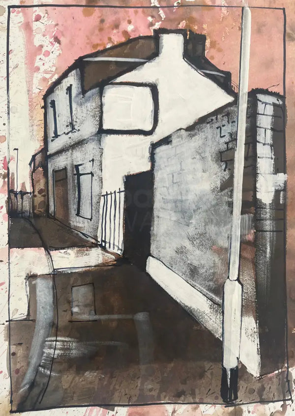 IPSTS045. Gated Yard 2025 by Ian Pearsall Original Art from Barewall Art Gallery