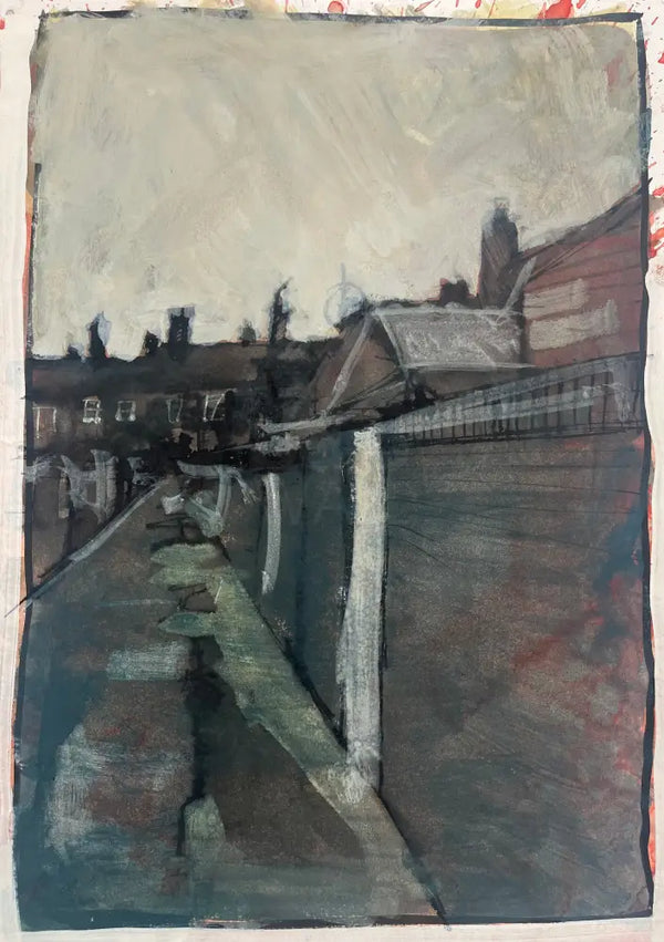 IPSTS049. Back Yards (Overcast) 2025 by Ian Pearsall Original Art from Barewall Art Gallery