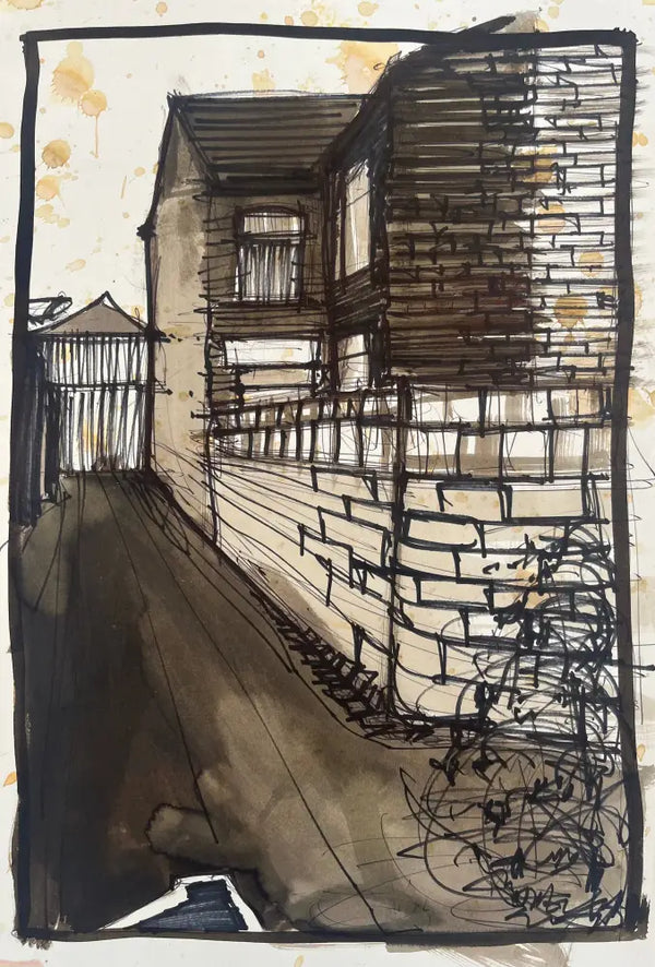 IPSTS056. Back Alley (Dead End) 2025 by Ian Pearsall Original Art from Barewall Art Gallery