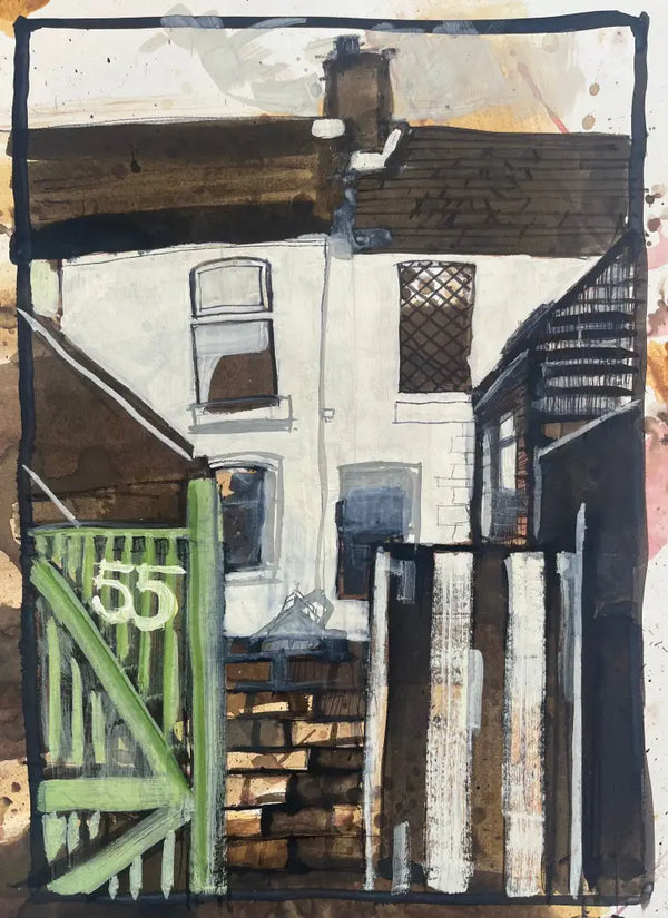 IPSTS057. Backyards (Number 55) 2025 by Ian Pearsall Original Art from Barewall Art Gallery