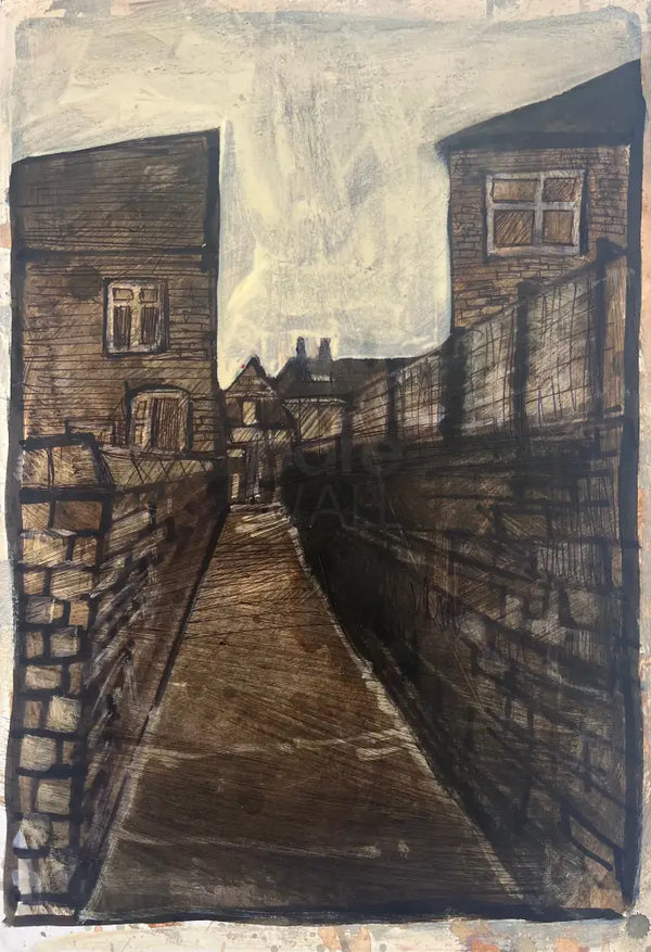 IPSTS061. Back Alley (Under Floodlights) 2025 by Ian Pearsall Original Art from Barewall Art Gallery