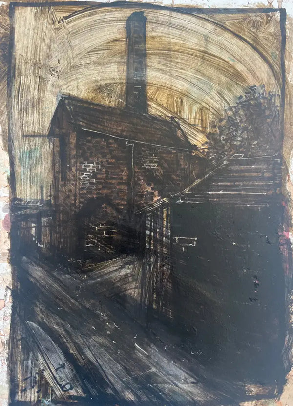 IPSTS064. Factory (Dusk) 2025 by Ian Pearsall Original Art from Barewall Art Gallery