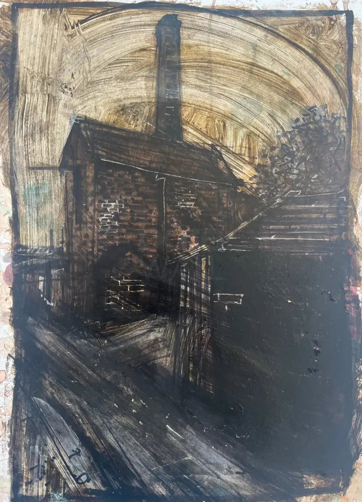 IPSTS064. Factory (Dusk) 2025 by Ian Pearsall Original Art from Barewall Art Gallery