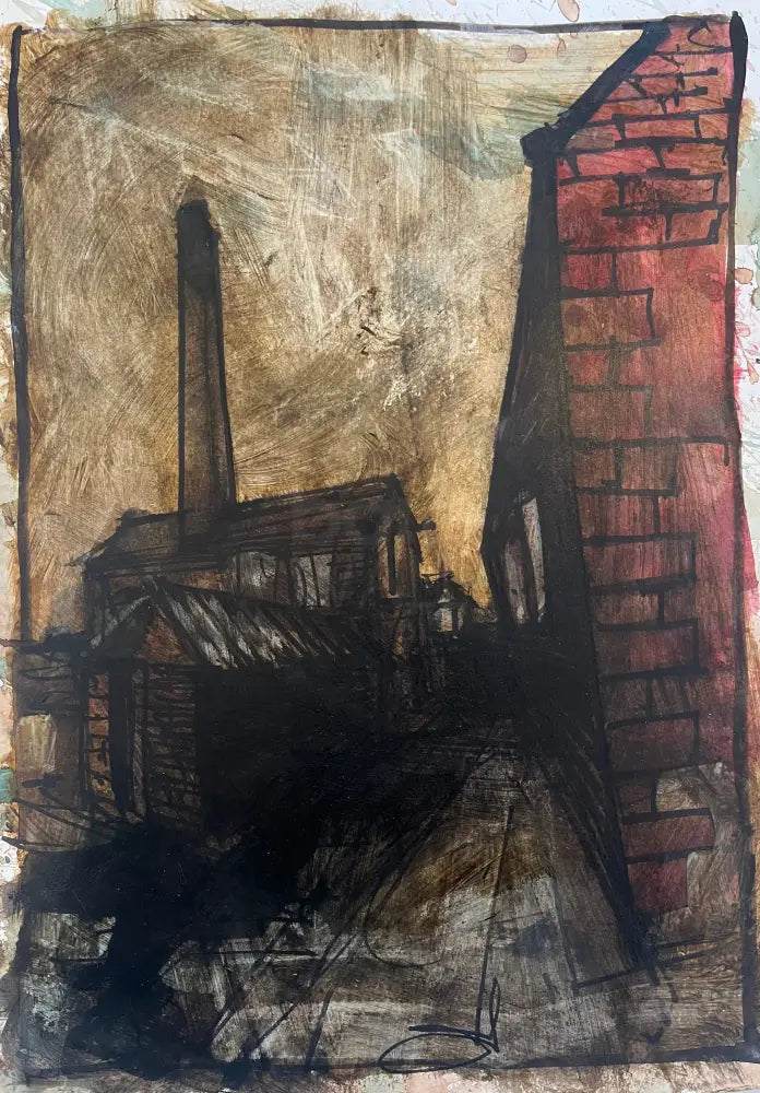 IPSTS066. Sidestreet (Factory) 2025 by Ian Pearsall Original Art from Barewall Art Gallery