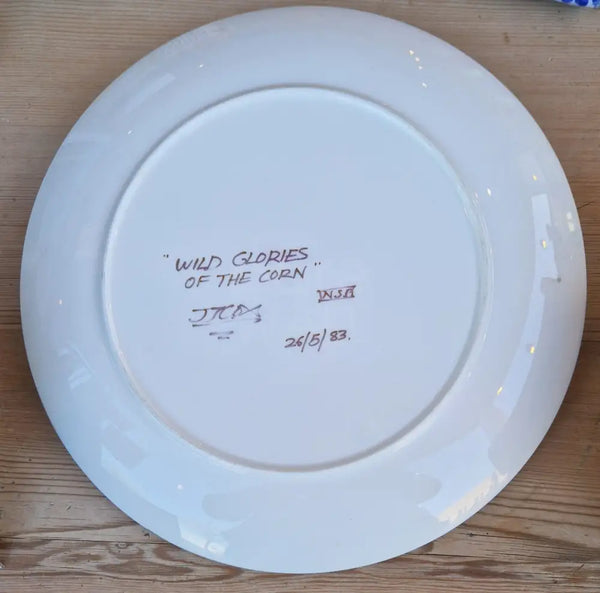 JC2401 Wild Glories of the Corn Lustre Hand painted plate 1983 by Jonathan Cox Ceramics from Barewall Art Gallery