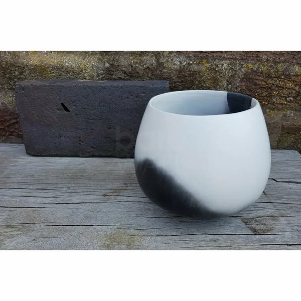 JR15 Black and White reconstructed Bowl Pot by June Ridgway Ceramics from Barewall Art Gallery
