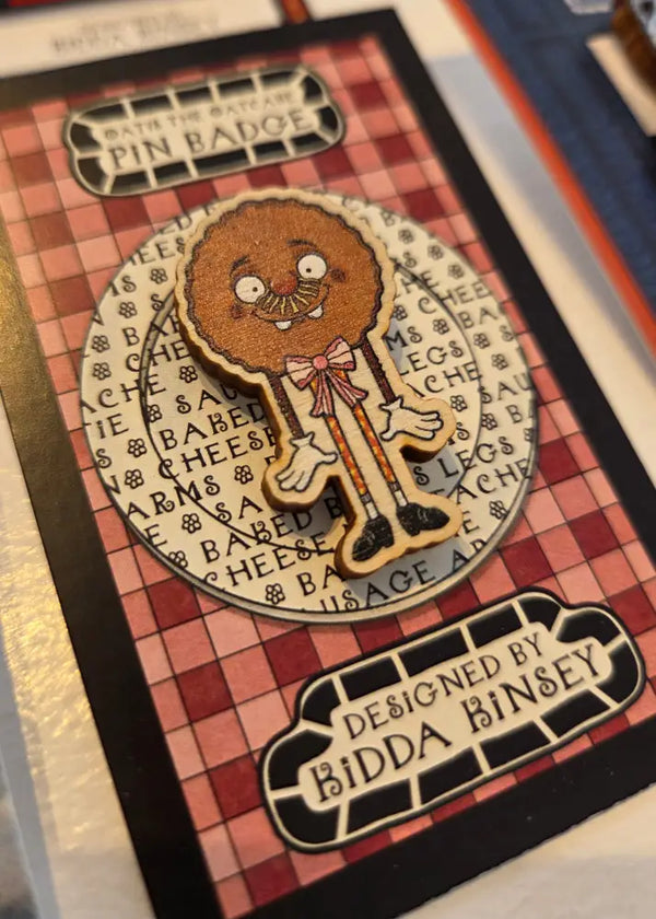 KK8 Oatis the Oatcake Badge Pin 2025 by Kidda Kinsey Gift from Barewall Art Gallery