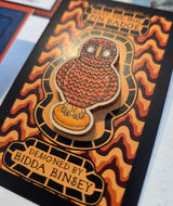 KK9 Ozzy the Owl Badge Pin 2025 by Kidda Kinsey Gift from Barewall Art Gallery