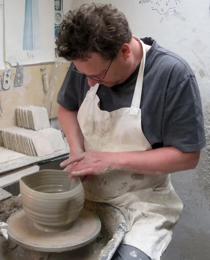 KM1 Large Creamware Wibble Wobble Bowl by Kevin Millward Ceramics from Barewall Art Gallery