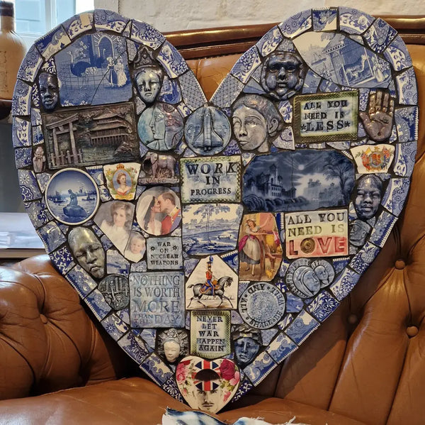 Large Blue Heart 2024 by Philip Hardaker Ceramics from Barewall Art Gallery