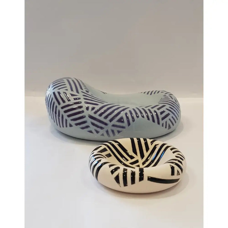 Lavender Blob with Black and White Dish 2019 by Jessie Roberts Ceramics from Barewall Art Gallery