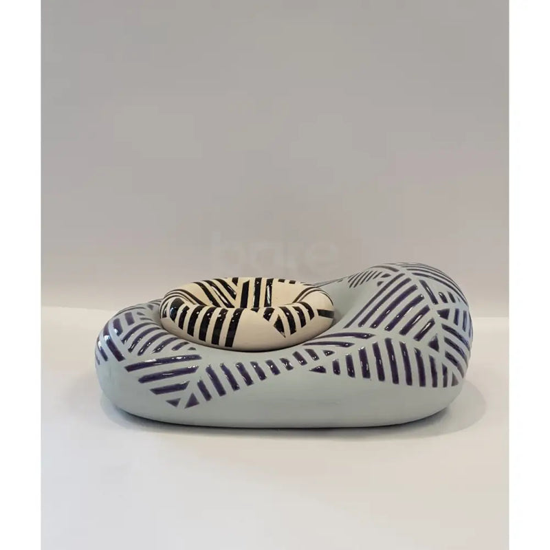 Lavender Blob with Black and White Dish 2019 by Jessie Roberts Ceramics from Barewall Art Gallery