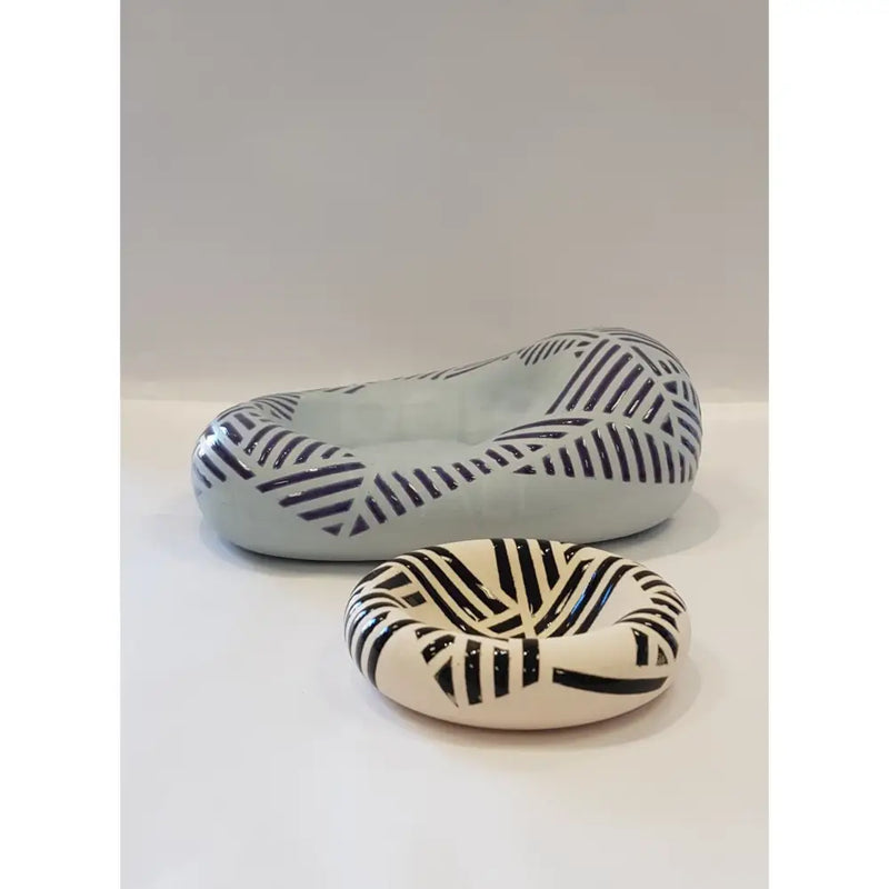 Lavender Blob with Black and White Dish 2019 by Jessie Roberts Ceramics from Barewall Art Gallery
