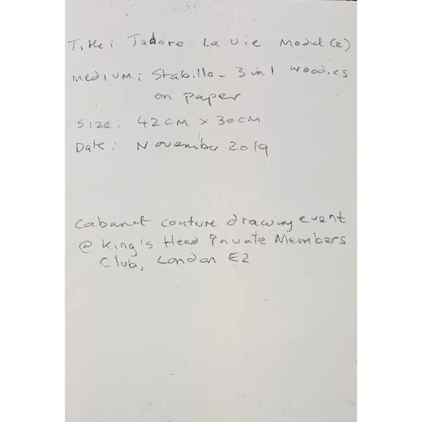 LP15 J'adore La Vie Model (2) 2019 by Lorraine Peacock Original Art from Barewall Art Gallery