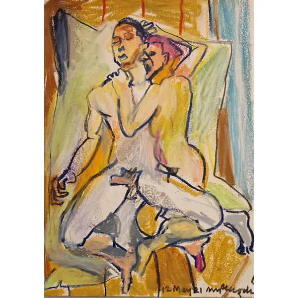 LP16 Death and the Maiden : Egon Schiele Tribute (1) 2021 by Lorraine Peacock Original Art from Barewall Art Gallery