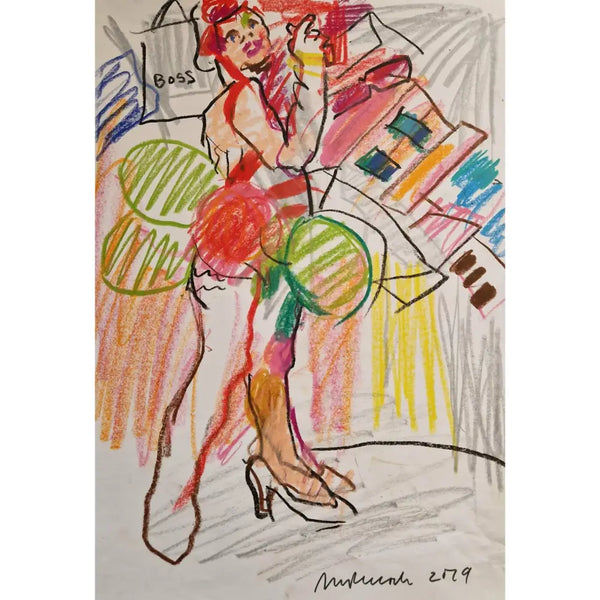 LP20 Jadore La Vie (4) with Balloons and Gifts by Lorraine Peacock Original Art from Barewall Art Gallery