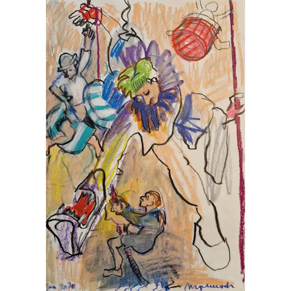 LP22 Jadore La Vie (6) Aerial Drawing by Lorraine Peacock Original Art from Barewall Art Gallery