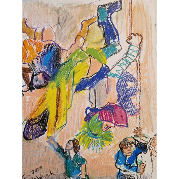 LP23 Jadore La Vie (7) Aerial Drawing by Lorraine Peacock Original Art from Barewall Art Gallery