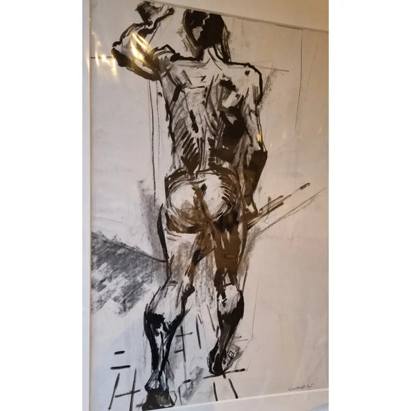 Male Nude study II c1970 by Geoffrey Wynne RI Original Art from Barewall Art Gallery
