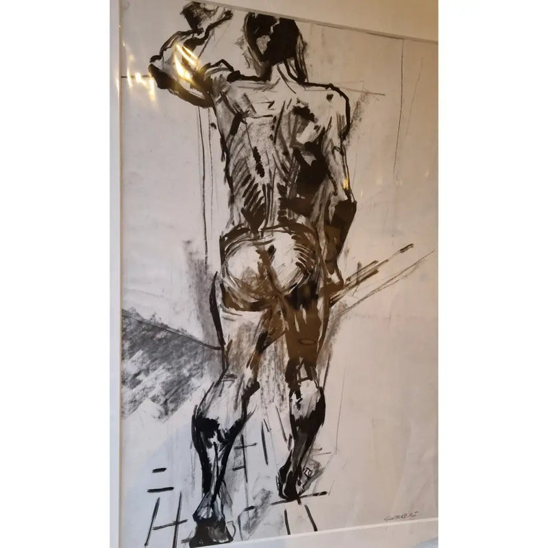 Male Nude study II c1970 by Geoffrey Wynne RI Original Art from Barewall Art Gallery