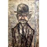 Man in a Bowler Hat 1993 by Arthur Berry Original Art from Barewall Art Gallery