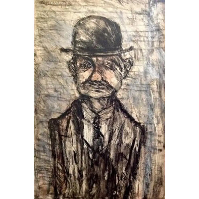 Man in a Bowler Hat 1993 by Arthur Berry Original Art from Barewall Art Gallery