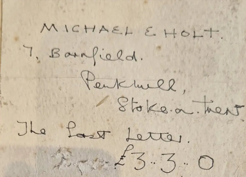 MH5 The Last Letter c.1944 by Michael Holt Original Art from Barewall Art Gallery