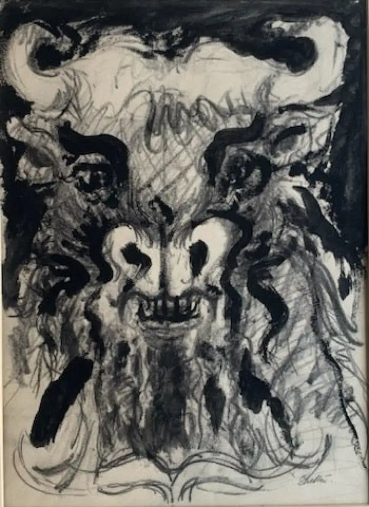 Minotaur Head c1960s by John Shelton Original Art from Barewall Art Gallery