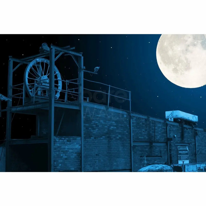 Moon over the Potteries Collection by Richard Howle Moon over Apedale Coal Mine Print from Barewall Art Gallery