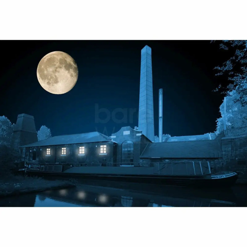 Moon over the Potteries Collection by Richard Howle Moon over Bone Mill Etruria Print from Barewall Art Gallery