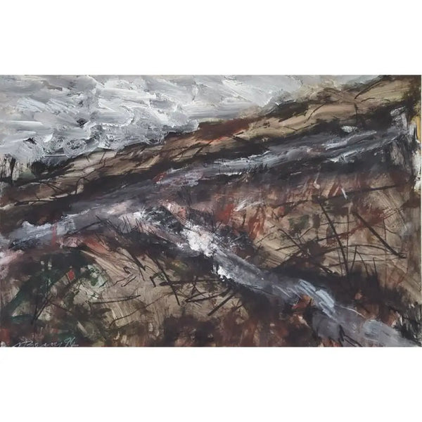 Moonlit Crossing 1994 original mixed media painting by Arthur Berry Original Art from Barewall Art Gallery