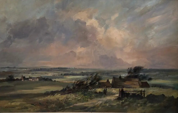 Moorland View Near Beacon Village oil on board by Ivan Taylor Original Art from Barewall Art Gallery