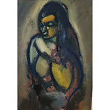 Nat Seated, Nude Oil by Richard Fitton Original Art from Barewall Art Gallery