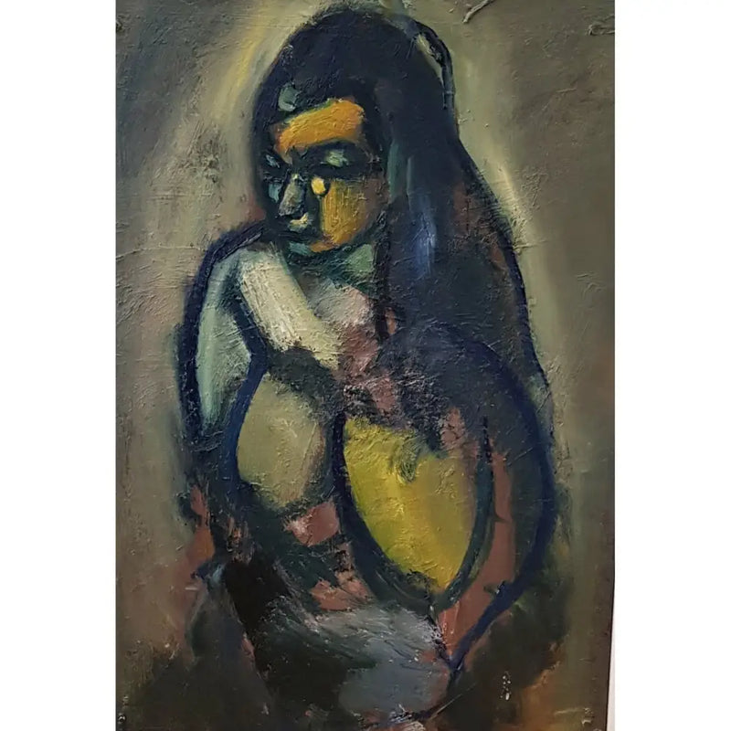 Nat Seated, Nude Oil by Richard Fitton Original Art from Barewall Art Gallery