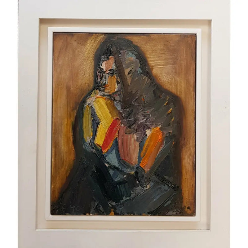 Nat Seated Semi Nude Oil by Richard Fitton Original Art from Barewall Art Gallery