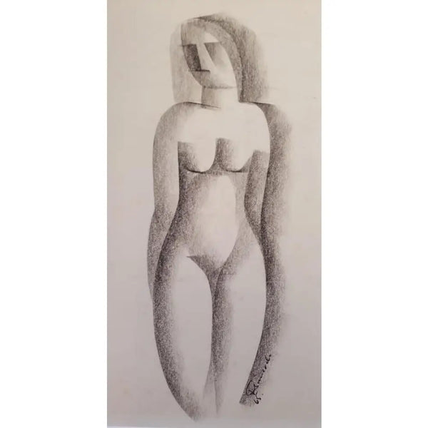 Nude Figure Drawing 1965 by Jack Simcock Original Art from Barewall Art Gallery