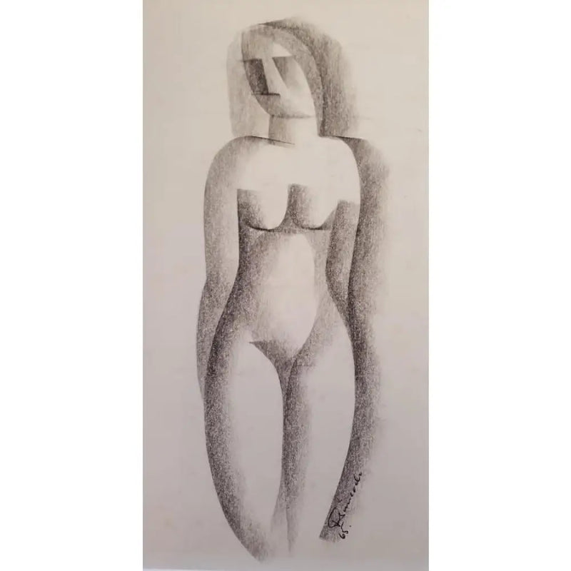 Nude Figure Drawing 1965 by Jack Simcock Original Art from Barewall Art Gallery