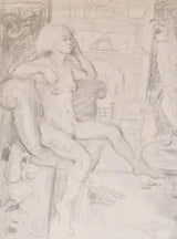 Nude with Satyr 1975 by John Shelton Original Art from Barewall Art Gallery