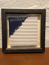 Original textile art salvaged textile block and treads. Peut by Lost and Found Projects by Barewall