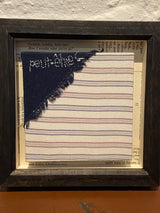 Original textile art salvaged textile block and treads. Peut by Lost and Found Projects by Barewall