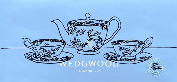 PDB6 Fortune tea set on Wedgwood bag 2024 by Peter Davis Original Art from Barewall Art Gallery