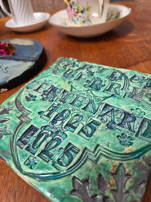 PHAB006 Arthur Berry Centenary Ceramic Square Plaque 2025 by Philip Hardaker Ceramic from Barewall Art Gallery