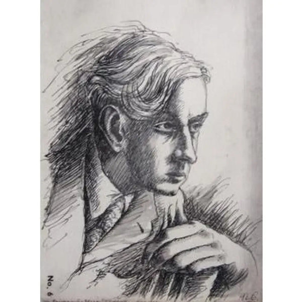 Portrait of a Fellow Student 1942 Print by Norman Cope Print from Barewall Art Gallery