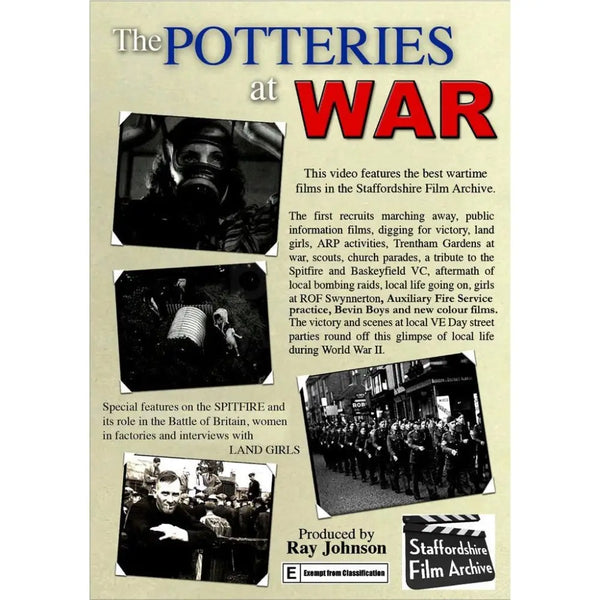 Potteries at War Archive Footage of Live on the Home Front Stoke on Trent Historical Film DVD DVD from Barewall Art Gallery