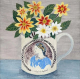 Ravilious Art Greeting Cards by Debbie George Virginia Woolf Cup and Dahlias Gift from Barewall Art Gallery