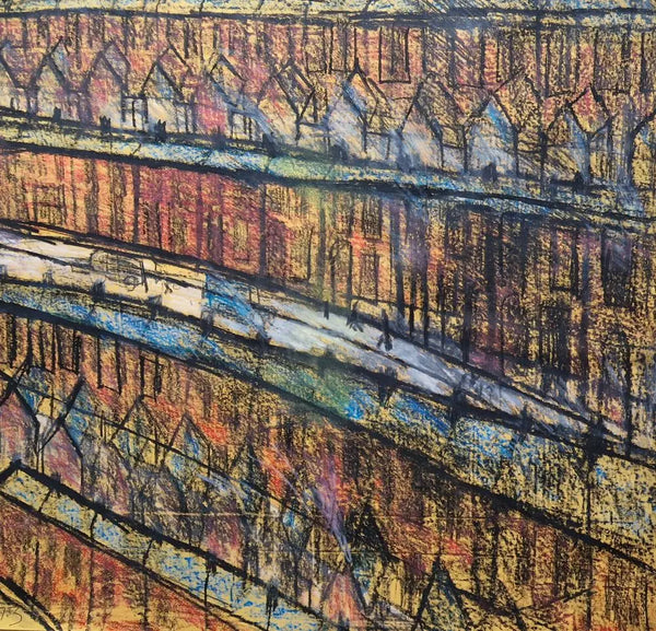 RAW000 Street and Houses 1973 by Arthur Berry Original Art from Barewall Art Gallery