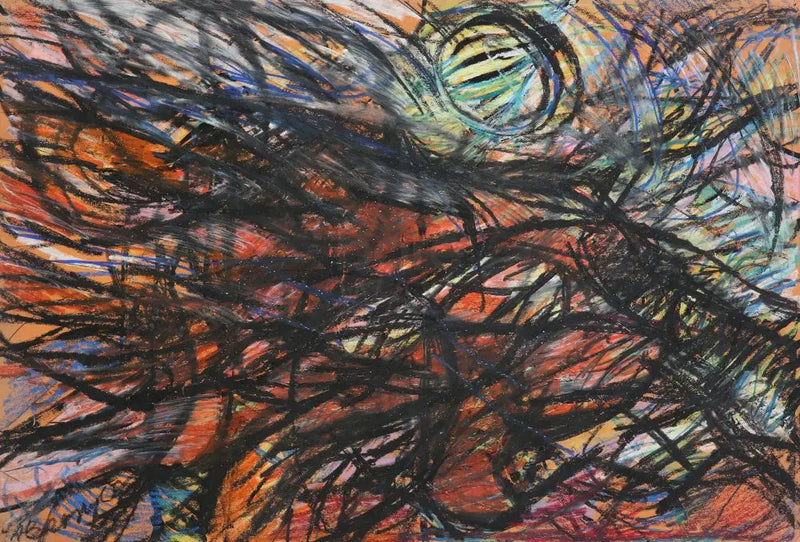 RAW015 Hillside with Sun 1968 by Arthur Berry Original Art from Barewall Art Gallery