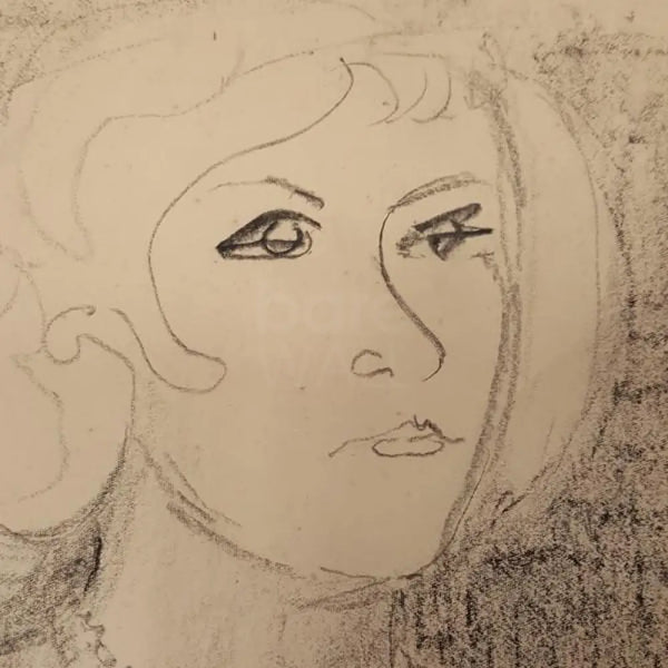 RC4 Signed Seated Nude Sketch c1954 by Raymond Coxon Original Art from Barewall Art Gallery